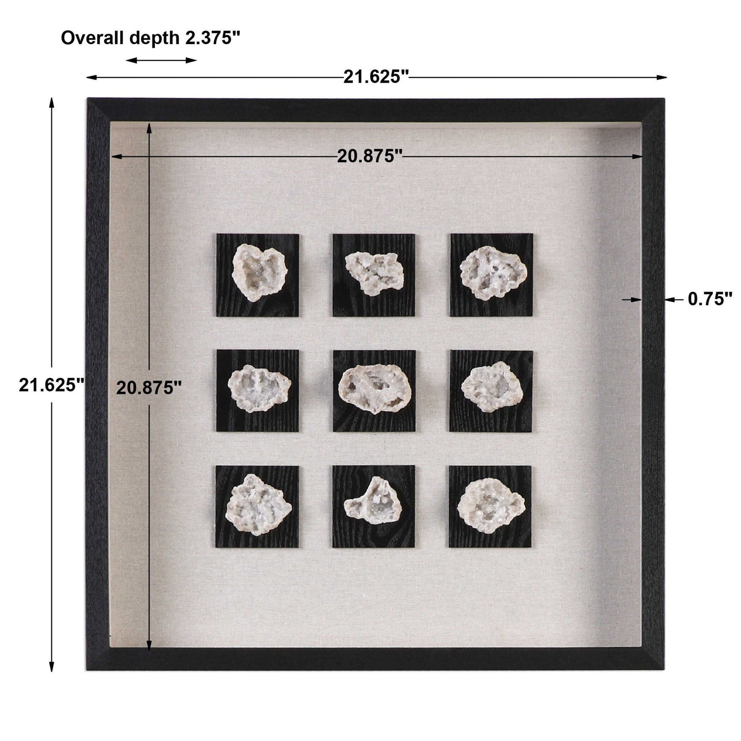 Geode - Linen Shadow Box - Black
