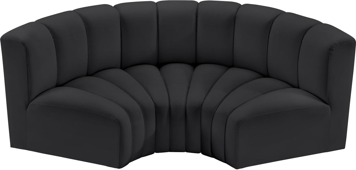 Arc - Faux Leather 3 Piece Modular U-Shaped Sofa