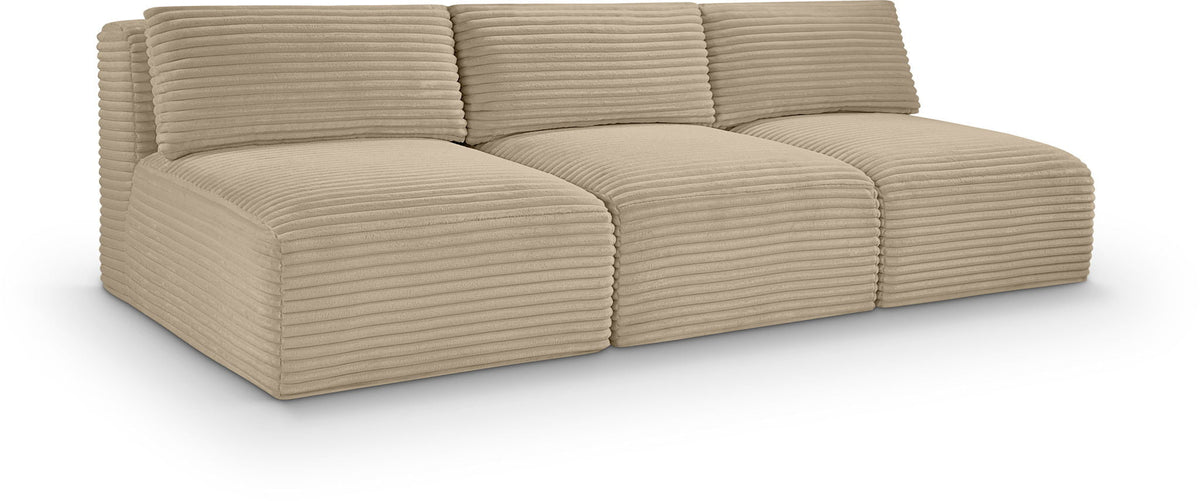 Shaggy - Fabric 3 Seat Modular Armless Sofa