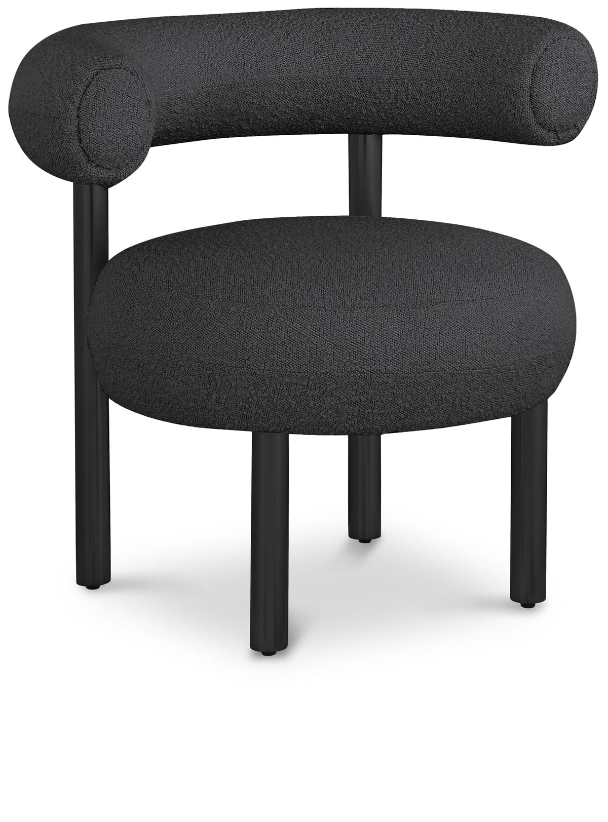 Bordeaux - Boucle Fabric Accent Chair With Black Legs
