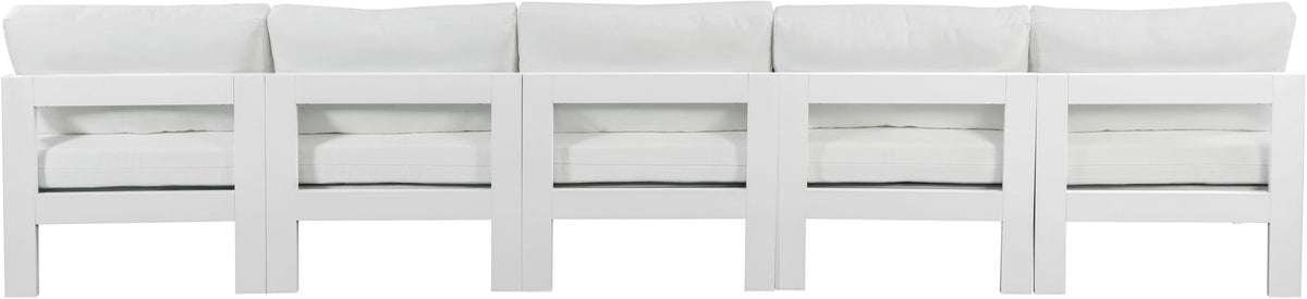 Nizuc - Outdoor Patio 5 Seat Modular Armless Sofa With White Frame