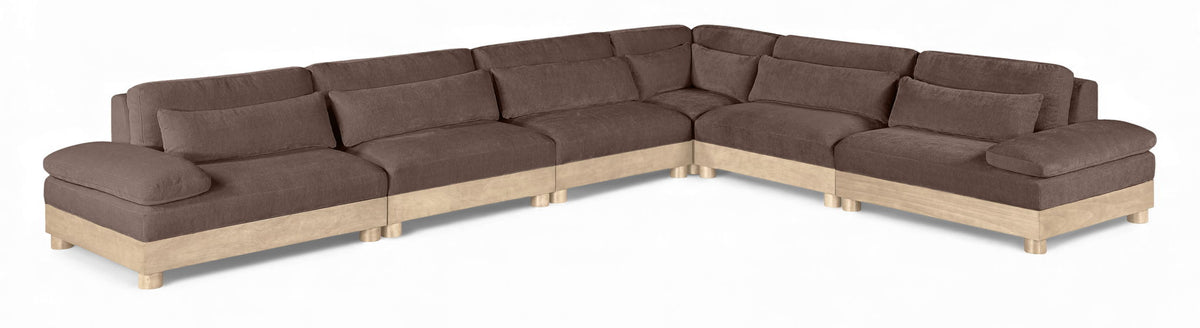 Turin - Chenille Fabric Upholstered Modular Sectional - Brown