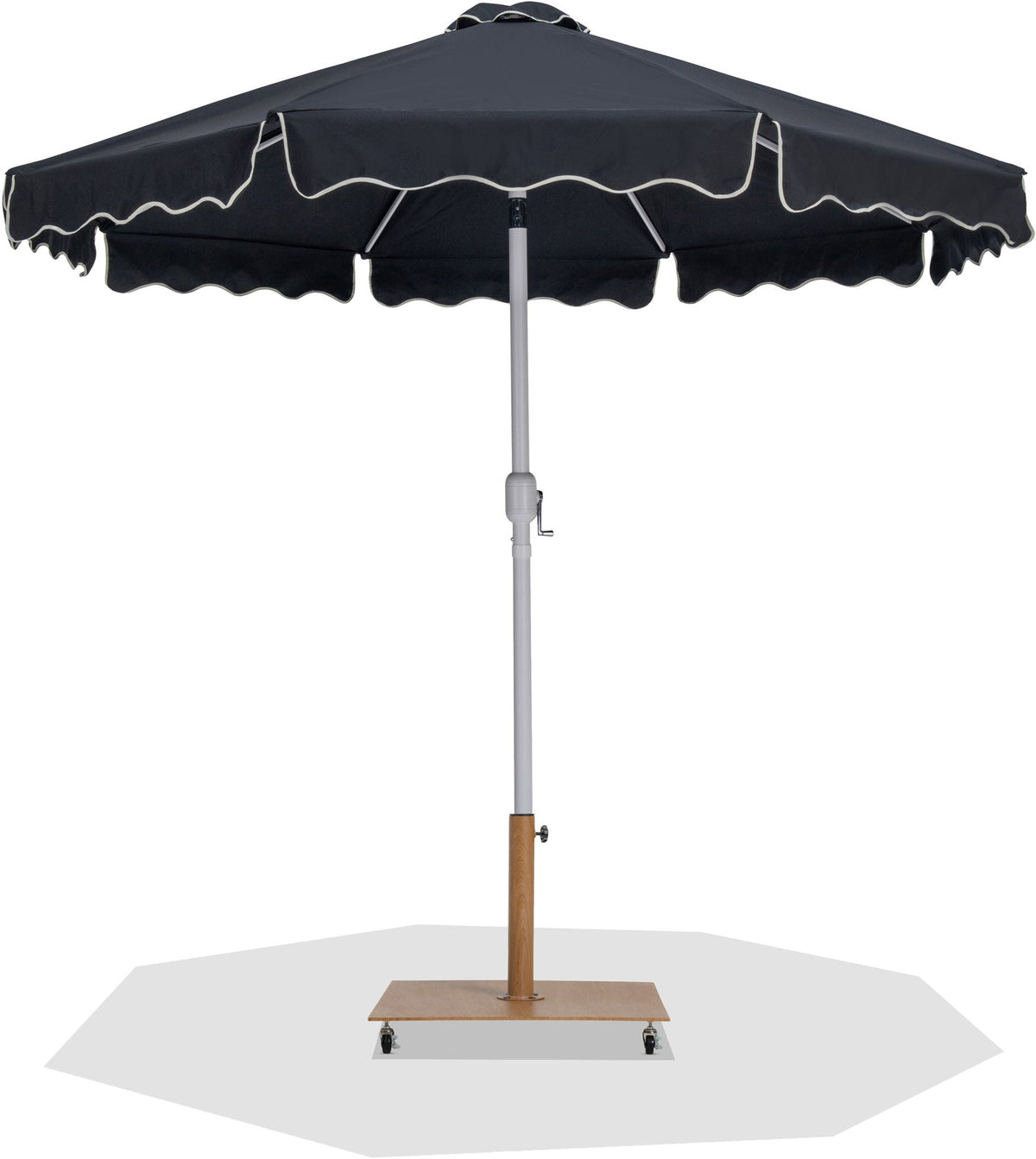 Amalfi - Aluminum Patio Umbrella - Light Brown Base / White Pole