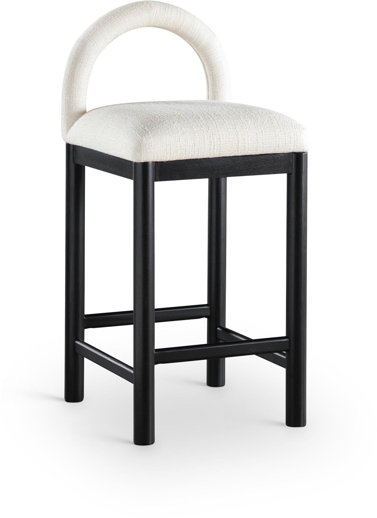 Conrad - Linen Counter Stool With Black Legs