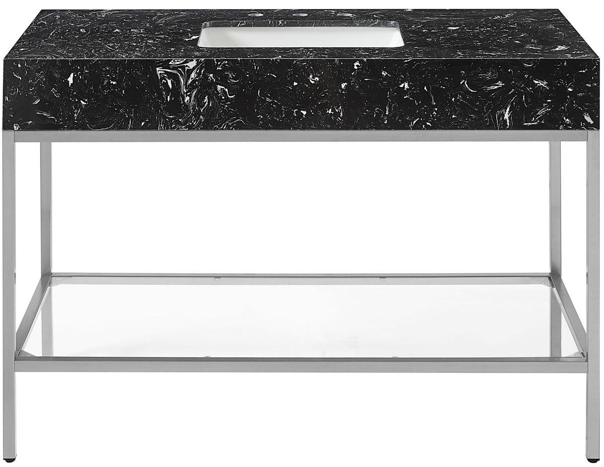 Marmo - Engineered Marble Bathroom Vanity With Chrome Base