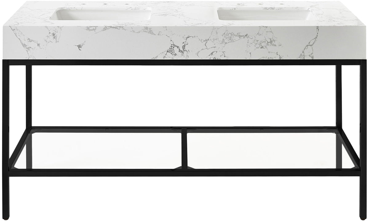 Marmo - Engineered Marble Bathroom Vanity With Black Base