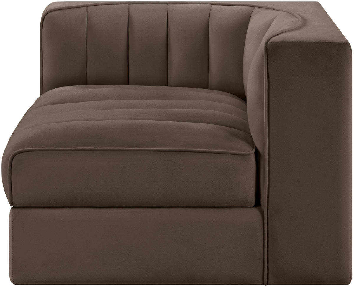 Rummi - Velvet Performance Fabric Upholstered Modular Corner Chair