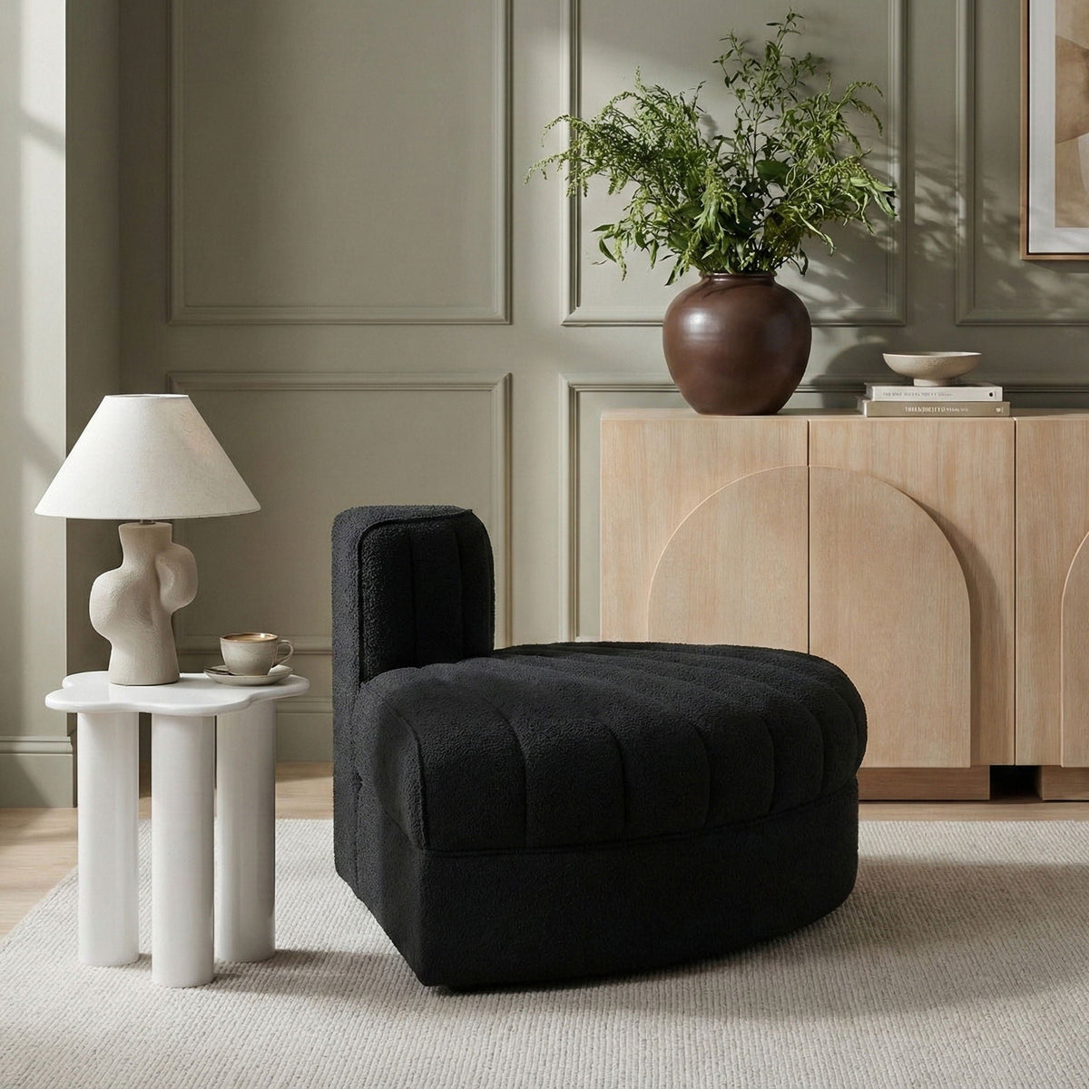 Rummi - Velvet Performance Fabric Upholstered Modular Chair