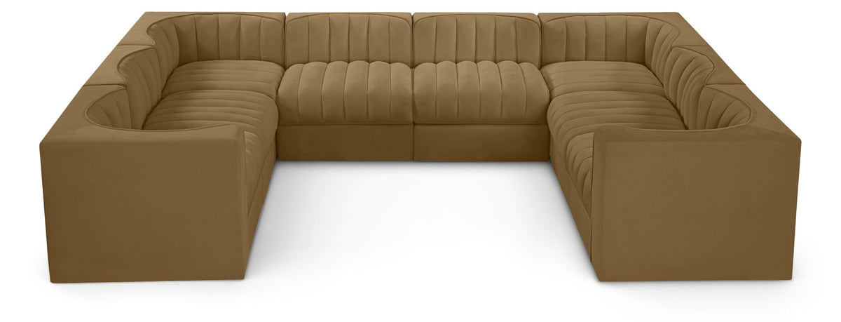 Rummi - Velvet Performance Fabric Upholstered Modular Sectional