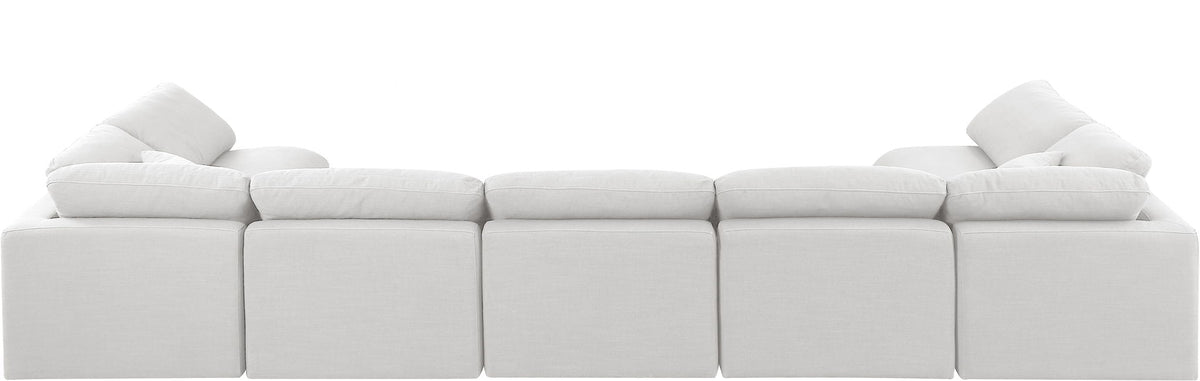 Indulge - Linen 7 Piece Modular U-Shaped Sectional - White
