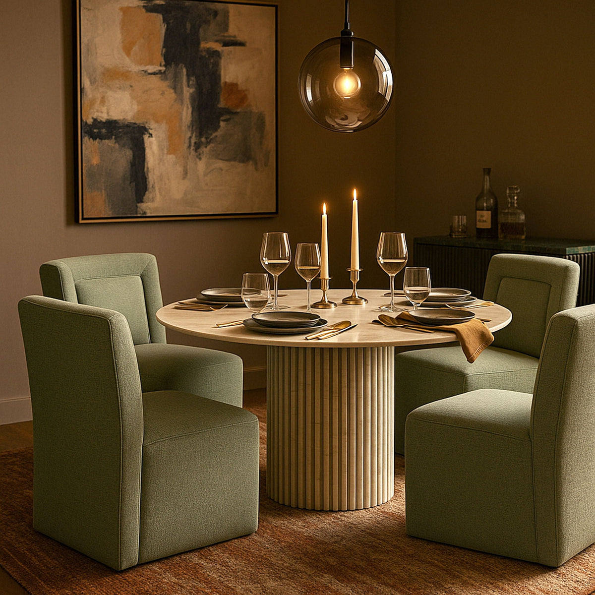 Duvina - Chenille Performance Fabric Dining Chair (Set of 2)