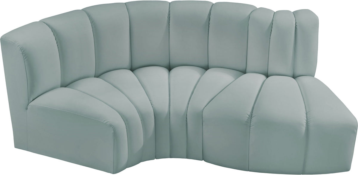 Arc - Faux Leather 3 Piece Modular L-Shaped Sofa