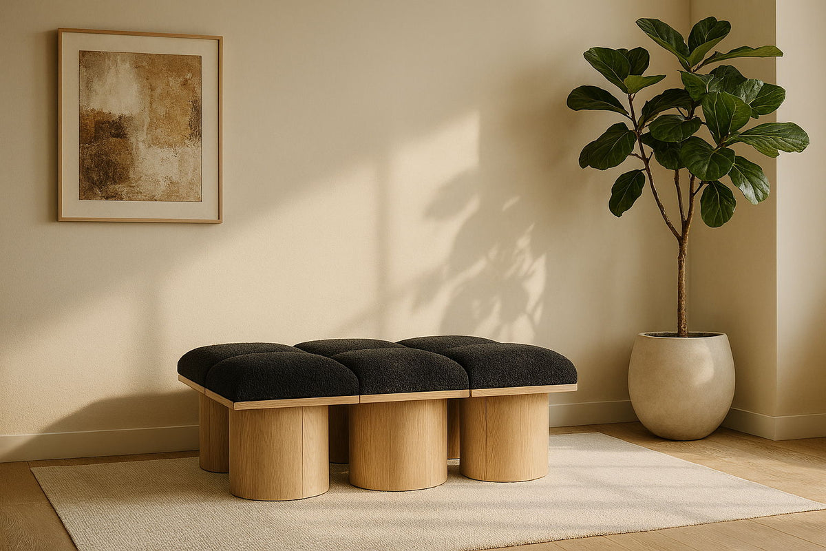 Pavilion - 6 Piece Modular Bench With Natural Base