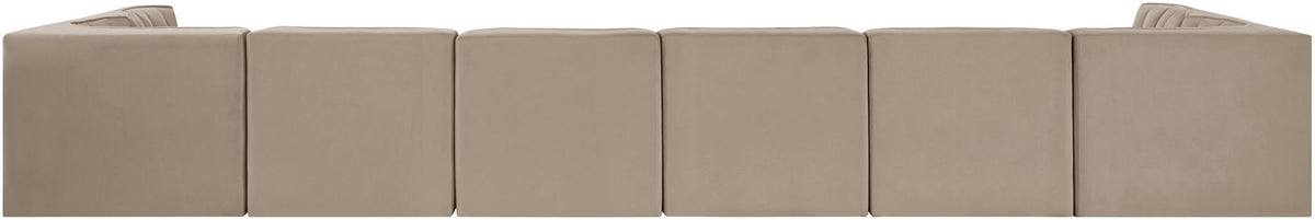 Rummi - Velvet Performance Fabric Upholstered 8 Piece Modular Sectional (With 2 Corner Chairs)