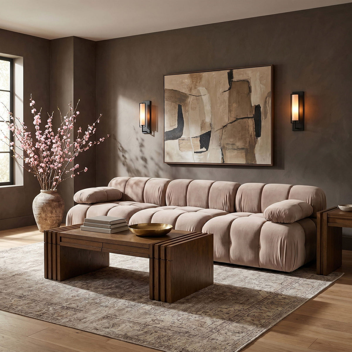 Orin - Velvet 3 Piece Modular Sofa