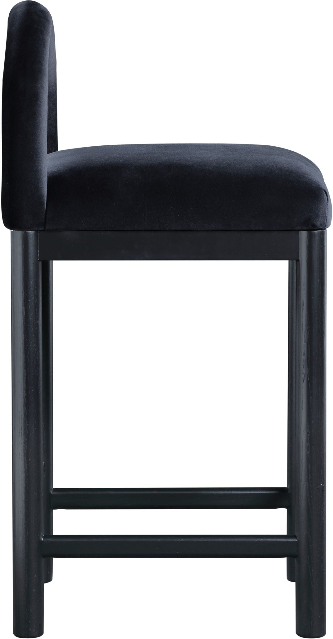 Conrad - Velvet Counter Stool With Black Legs