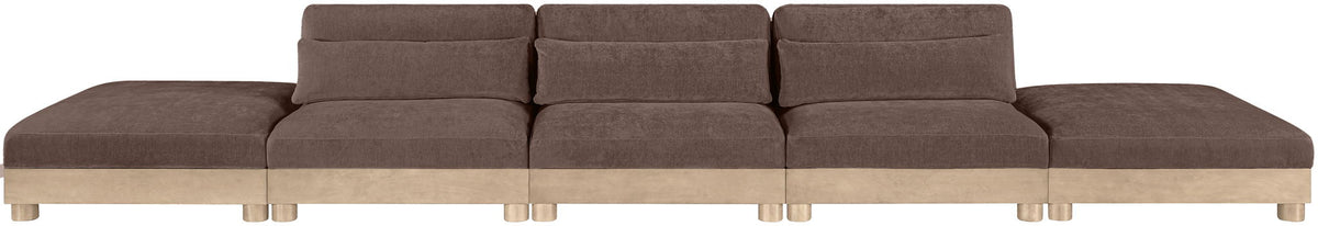 Turin - Chenille Fabric Upholstered Modular Sectional - Brown