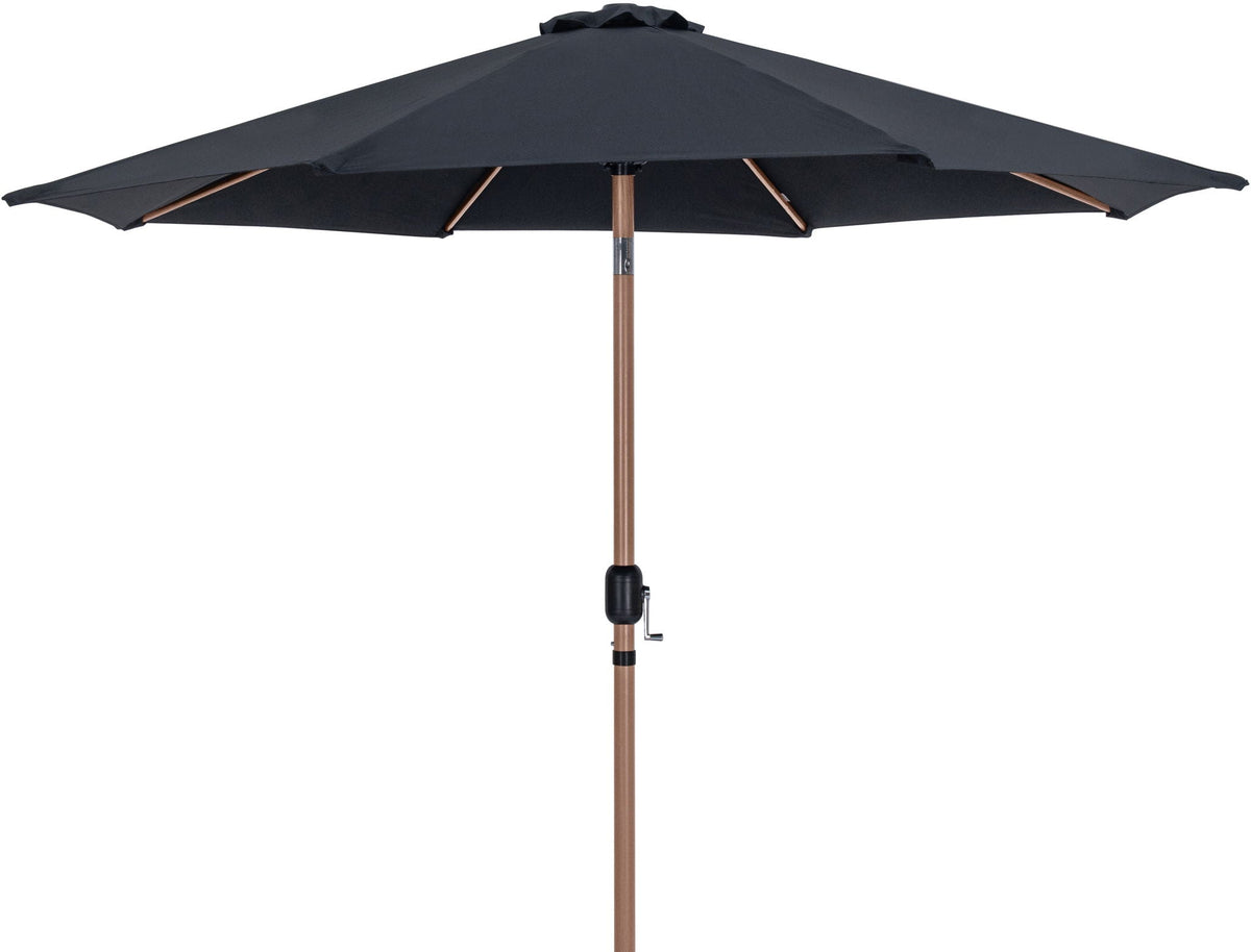 Fiji - Aluminum Patio Umbrella With Round Black And Teak Base