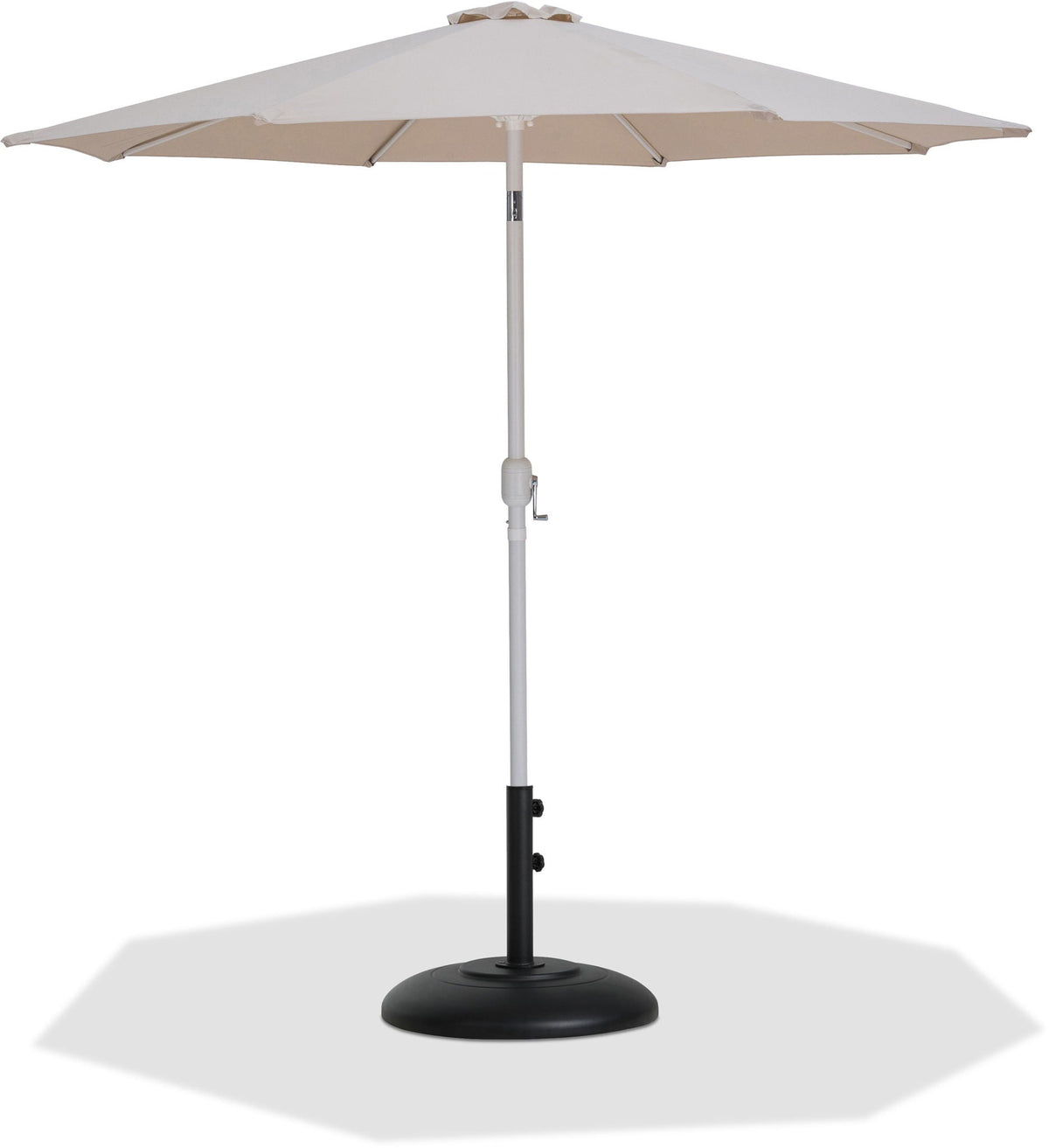 Fiji - Aluminum Patio Umbrella With Round Black And White Base