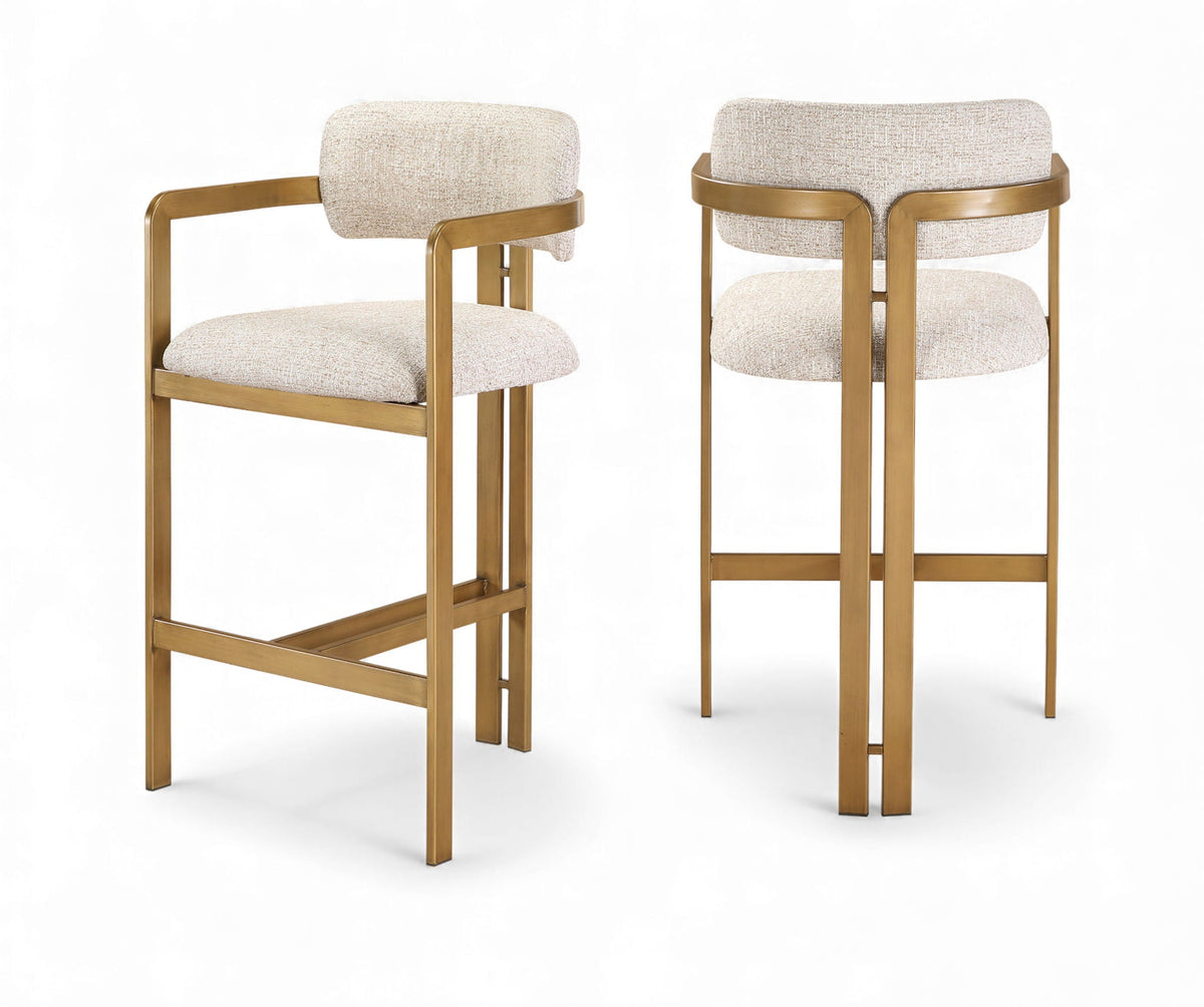 Aurum - Linen Textured Fabric Upholstered Counter Stool