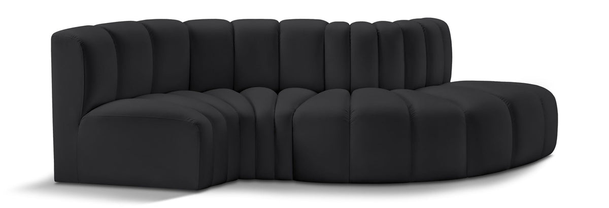 Arc - Faux Leather 4 Piece L-Shaped Modular Sofa