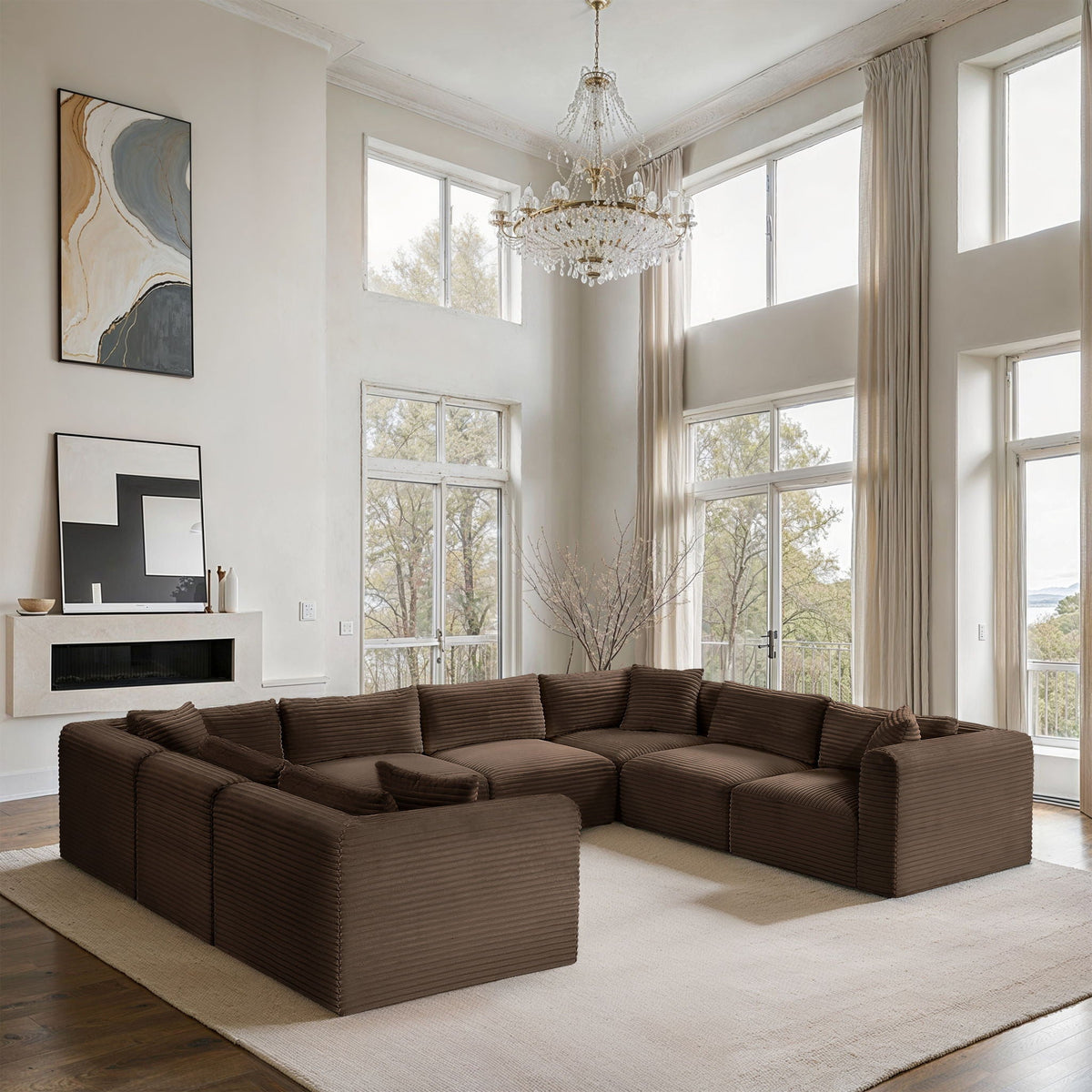 Shaggy - 8 Piece Modular U-Shaped Sectional
