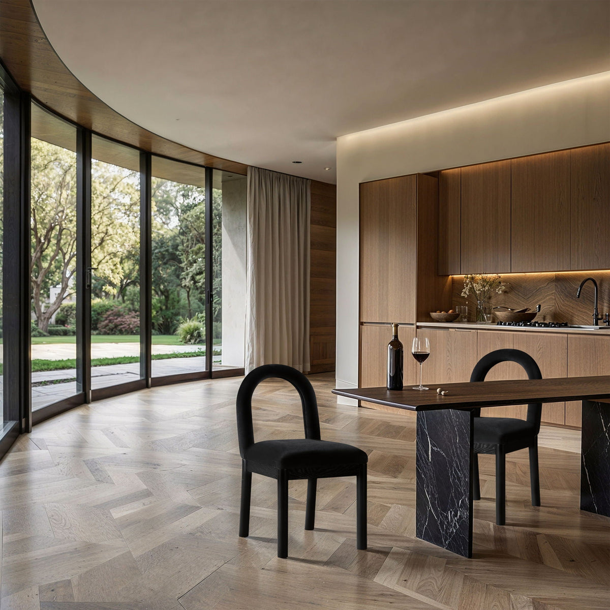 Conrad - Velvet Dining Chair With Black Legs