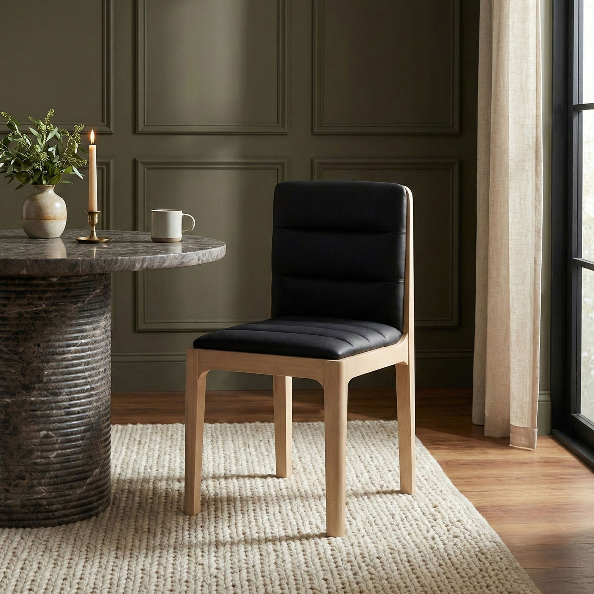 Ellis - Vegan Leather Upholstered Dining Chair (Set of 2) - Natural Base