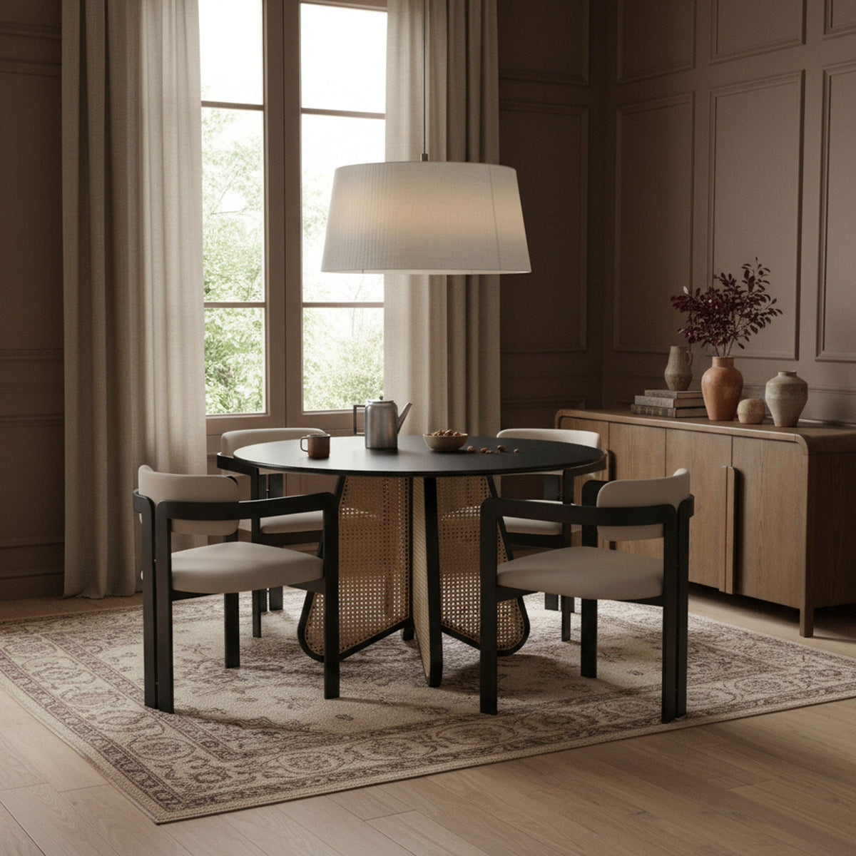 Aurum - Vegan Leather Upholstered Dining Chair (Set of 2) - Taupe