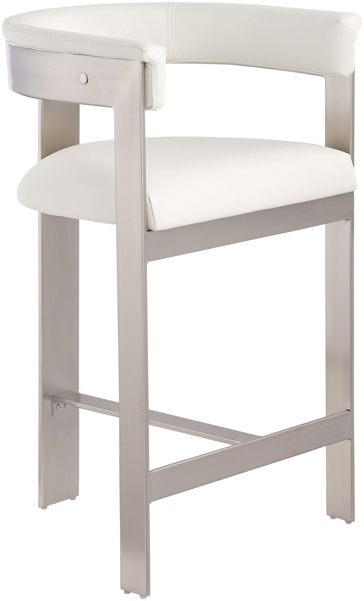 Romeo - Faux Leather Counter Stool With Silver Base (Set of 2)