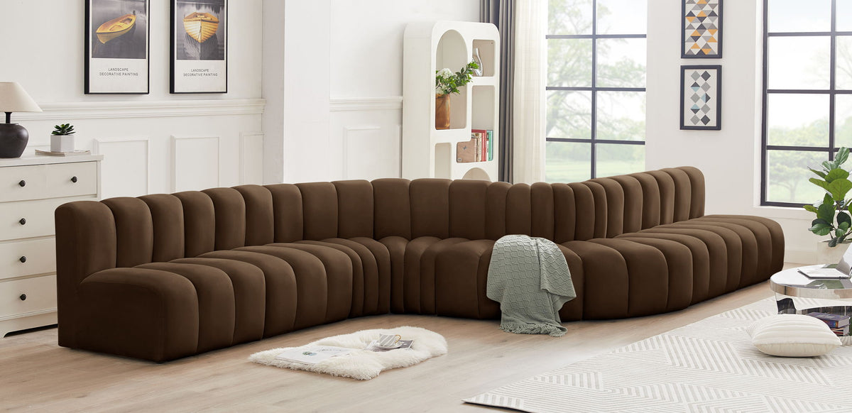 Arc - Velvet 8 Piece Curved Modular Sofa