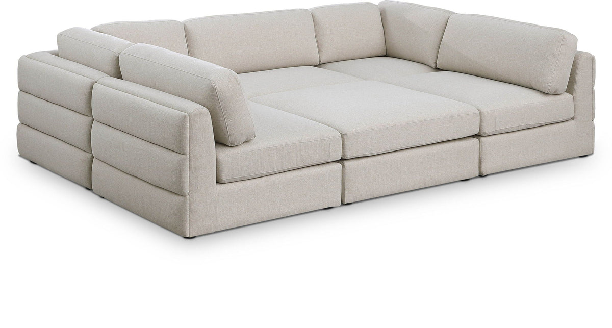 Beckham - 6 Piece Modular U-Shaped Armless Sectional