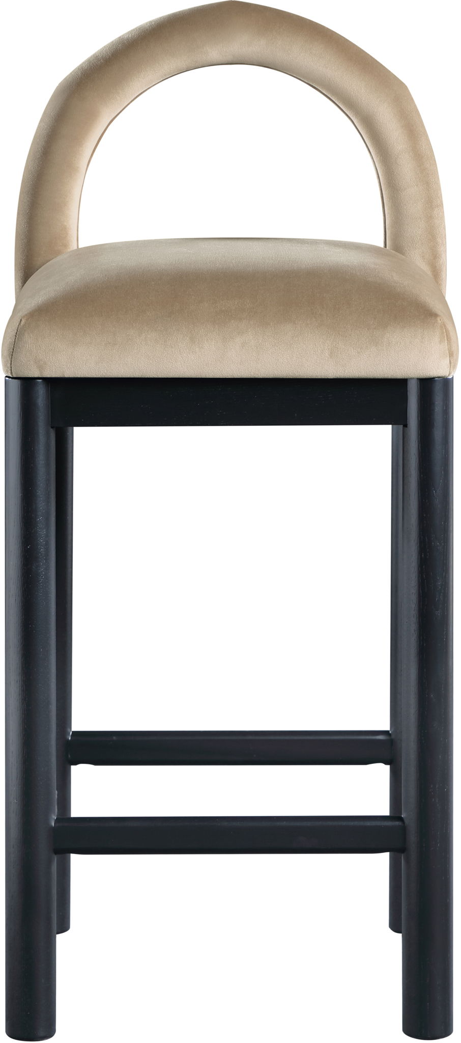 Conrad - Velvet Counter Stool With Black Legs