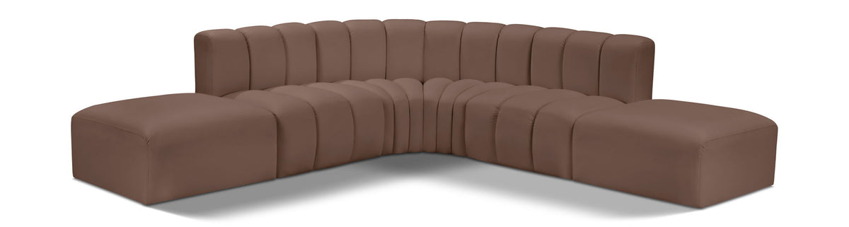 Arc - Faux Leather 6 Piece Corner Modular Sofa