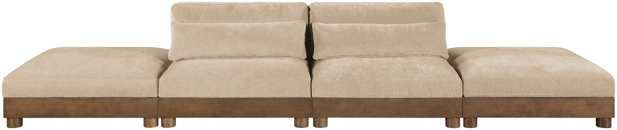 Turin - Chenille Fabric Upholstered Modular Sectional - Beige