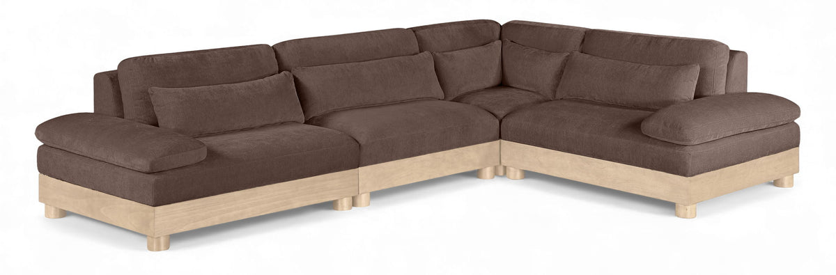 Turin - Chenille Fabric Upholstered Modular Sectional - Brown