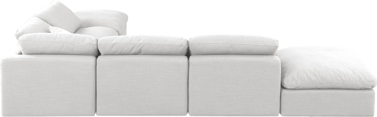 Indulge - Linen 6 Piece Modular Armless Sectional - White