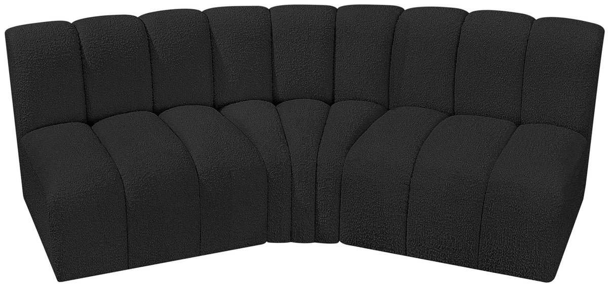 Arc - Boucle Fabric 3 Piece Modular Corner Sofa