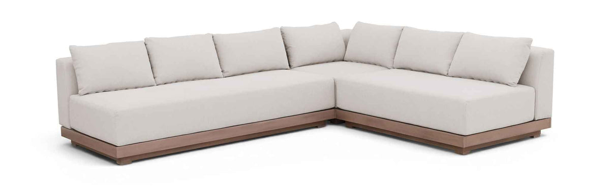 Solace - Olefin Performance Fabric 3 Piece Outdoor Patio Modular Sectional (Sofa, Loveseat & Corner Chair)