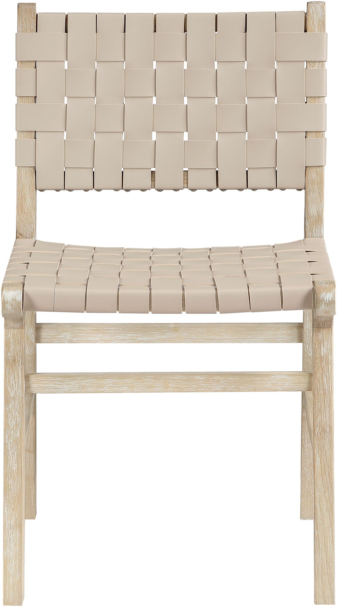 Entwine - Vegan Leather Upholstered Dining Chair - Painted Natural