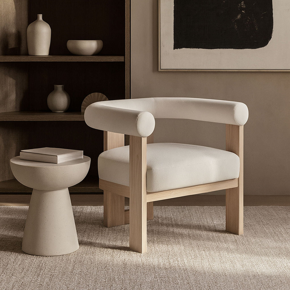 Arienzo - Performance Fabric Upholstered Accent Chair - Natural Base