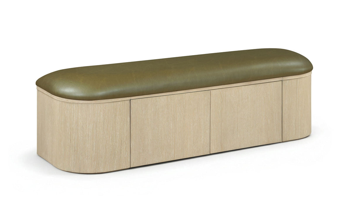 Velden - Upholstered Storage Bench With Stained Natural Base