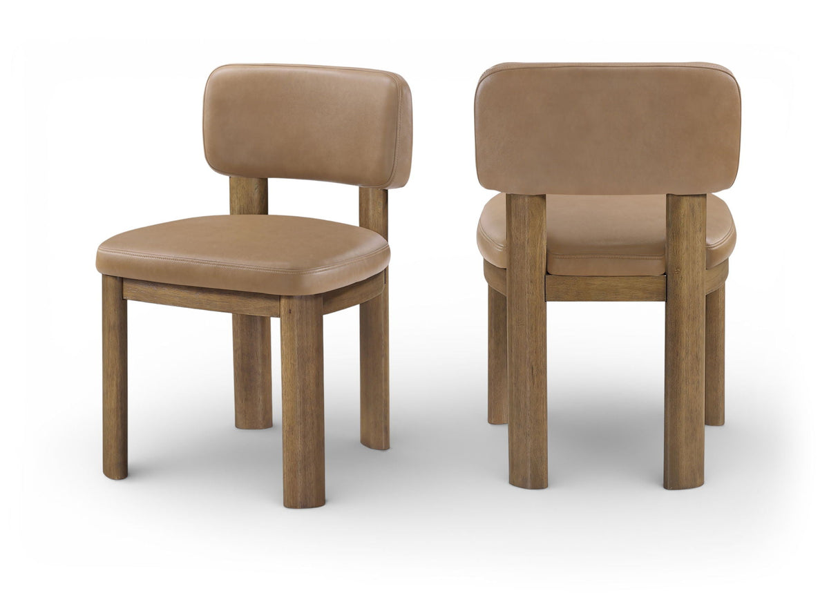 Paloma - Vegan Leather Upholstered Dining Chair (Set of 2) - Brown Frame