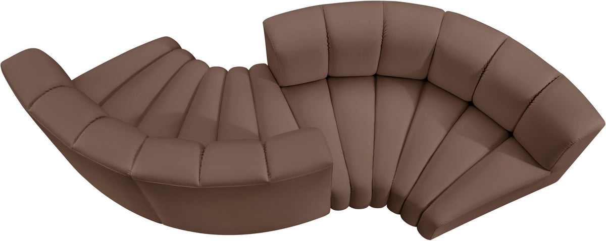 Arc - Faux Leather 4 Piece Curved Modular Sofa