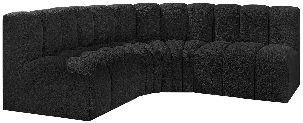 Arc - Boucle Fabric 4 Piece Corner Modular Sofa