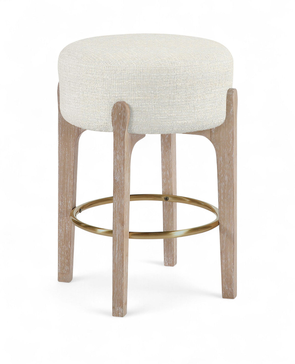 Torino - Backless Counter Stool With Brushed Natural Base (Set of 2)