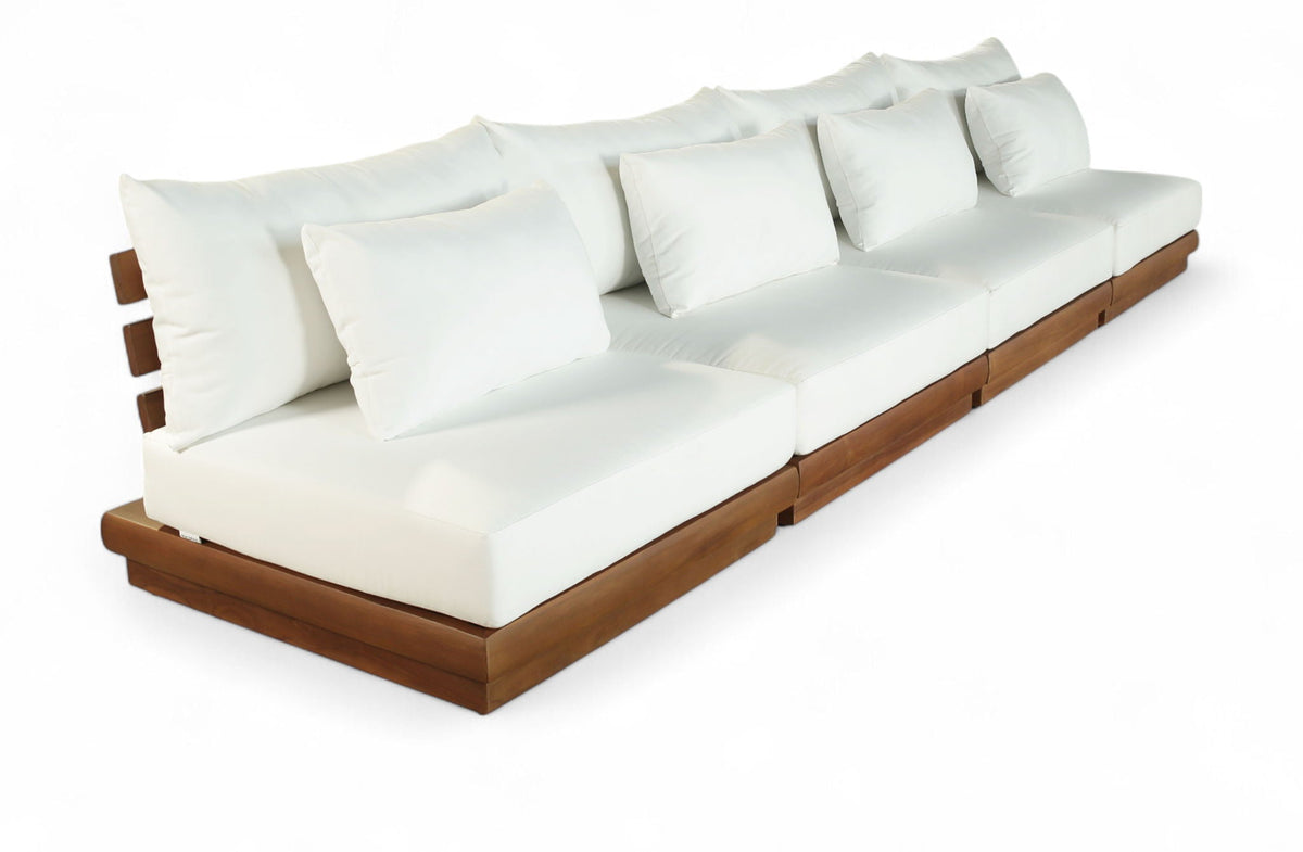 Mirella - 4 Piece Water Resistant Fabric Outdoor Patio Modular Sectional
