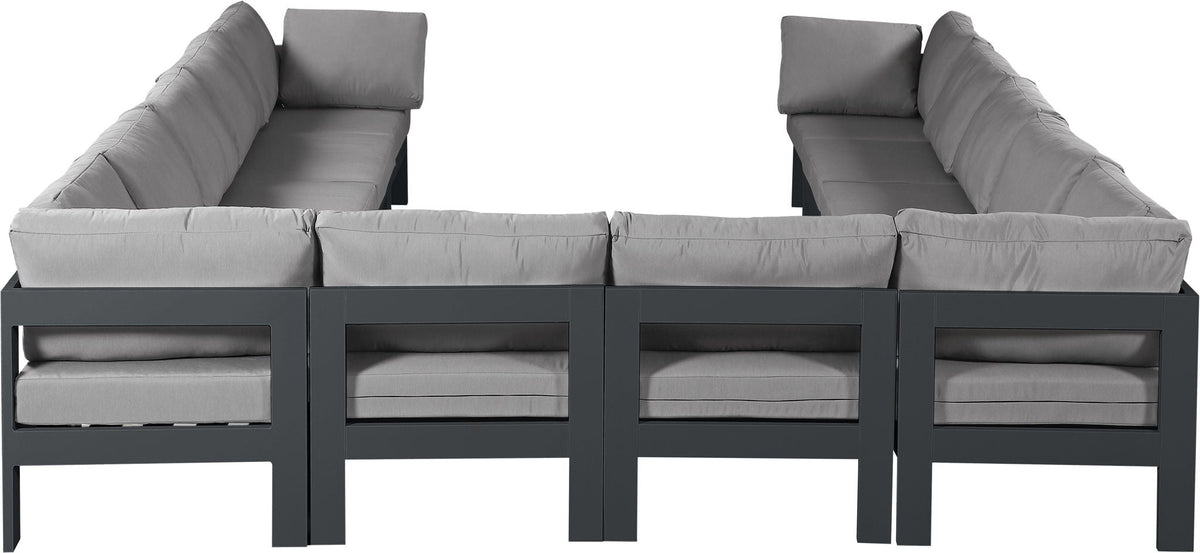 Nizuc - Outdoor Patio 12 Piece Modular Sectional With Gray Frame