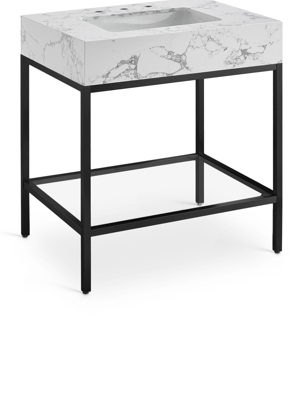 Marmo - Engineered Marble Bathroom Vanity With Black Base