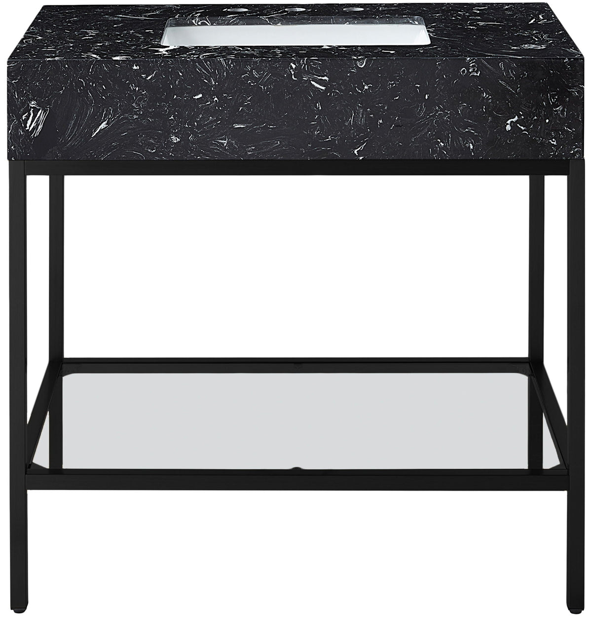 Marmo - Engineered Marble Bathroom Vanity With Black Base